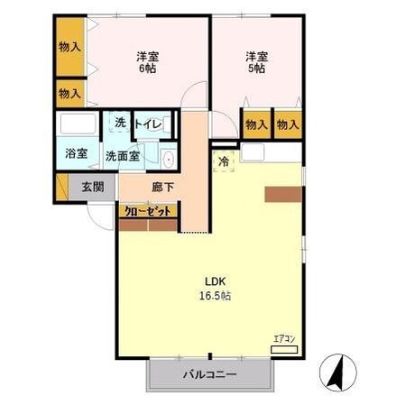 ディアコートBの物件間取画像